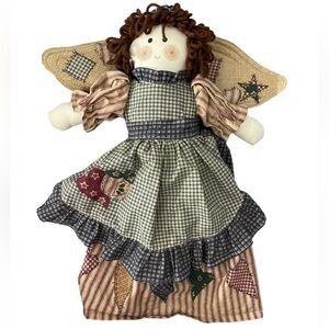 Vintage Girl Rag Doll 15.5 Inches Long Handmade American Angel
